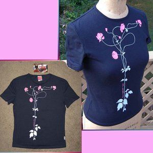 NEW Babydoll printed Ladies shirt M/L by TVOE